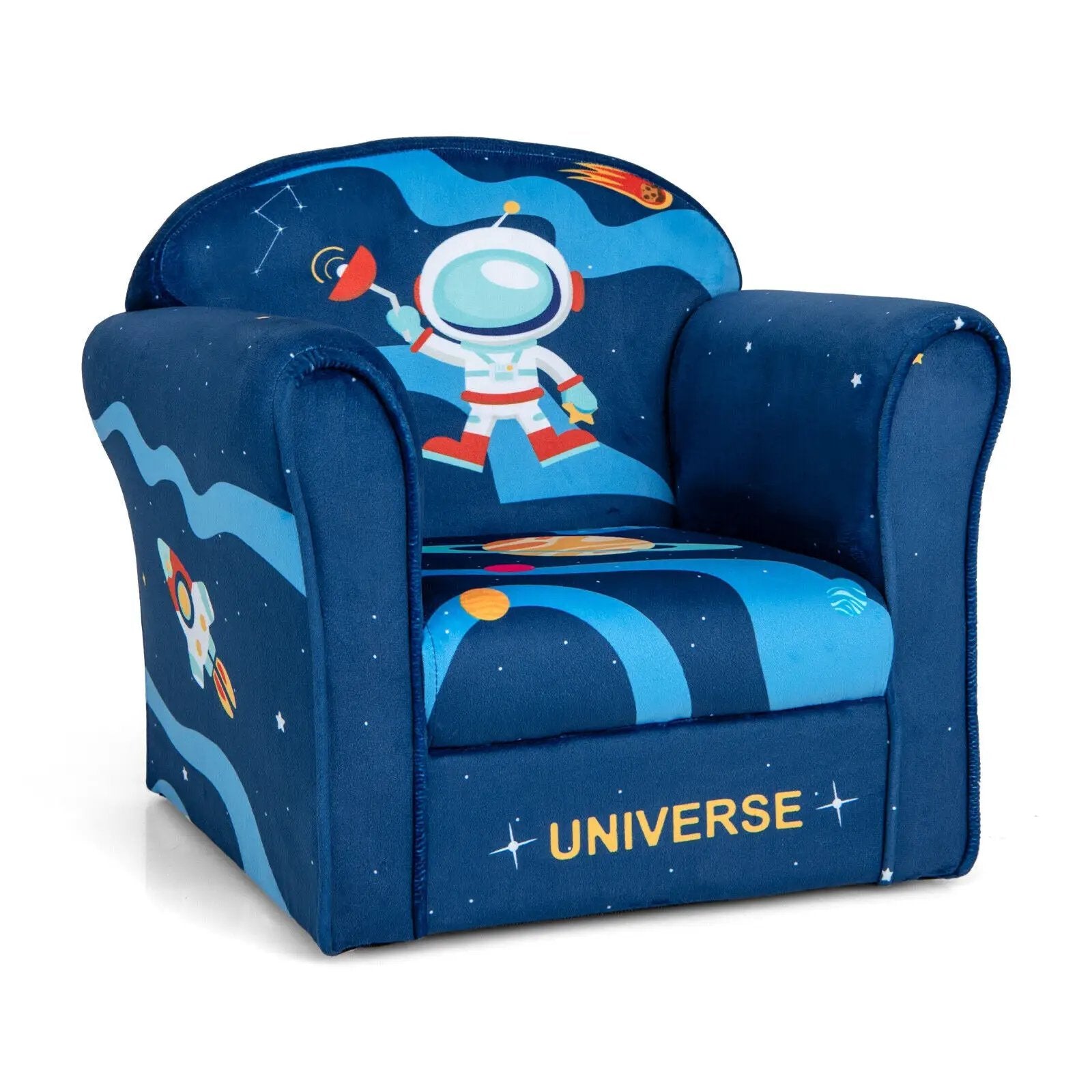 Toddler Upholstered Armchair with Solid Wooden Frame and High-density Sponge Filling by DirectDeals