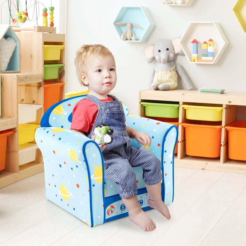 Toddlers Sofa Chair with Velvet Fabric Cover High Density Sponge Filling by DirectDeals