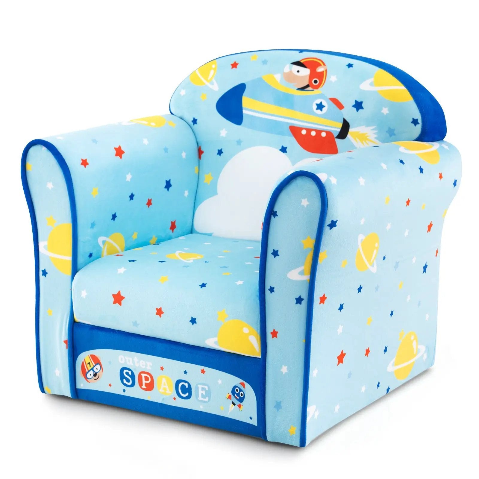 Toddlers Sofa Chair with Velvet Fabric Cover High Density Sponge Filling by DirectDeals