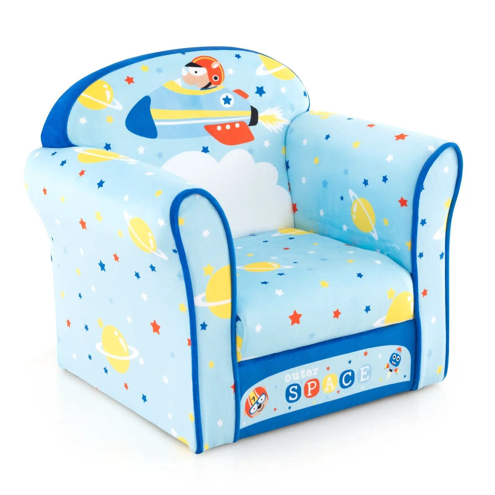 Toddlers Sofa Chair with Velvet Fabric Cover High Density Sponge Filling by DirectDeals