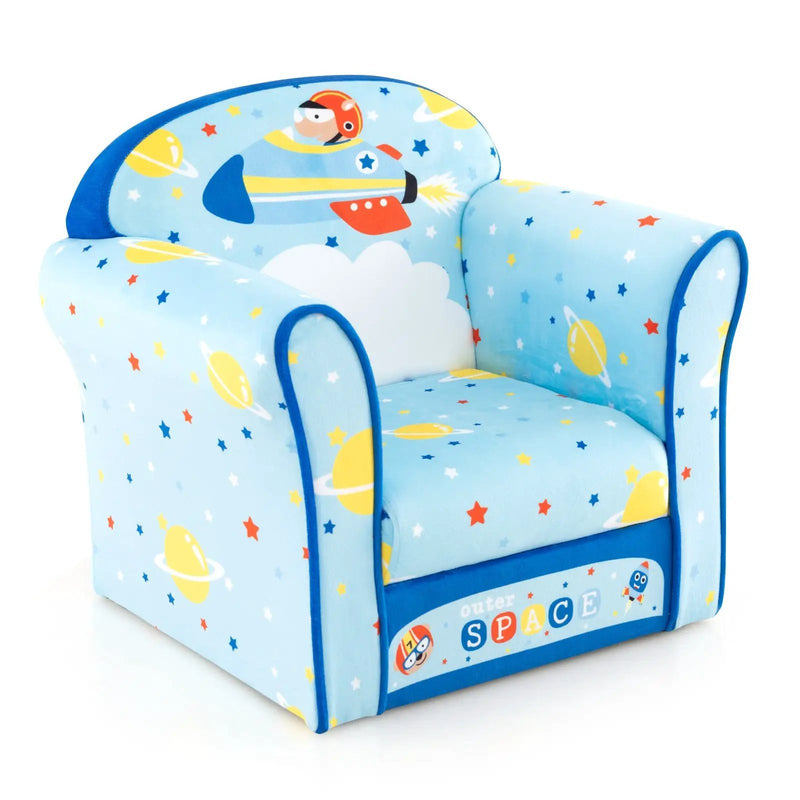 Toddlers Sofa Chair with Velvet Fabric Cover High Density Sponge Filling by DirectDeals