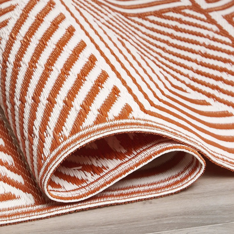 Tokyo - Burnt Orange Outdoor Rug for Patio by Fab Habitat