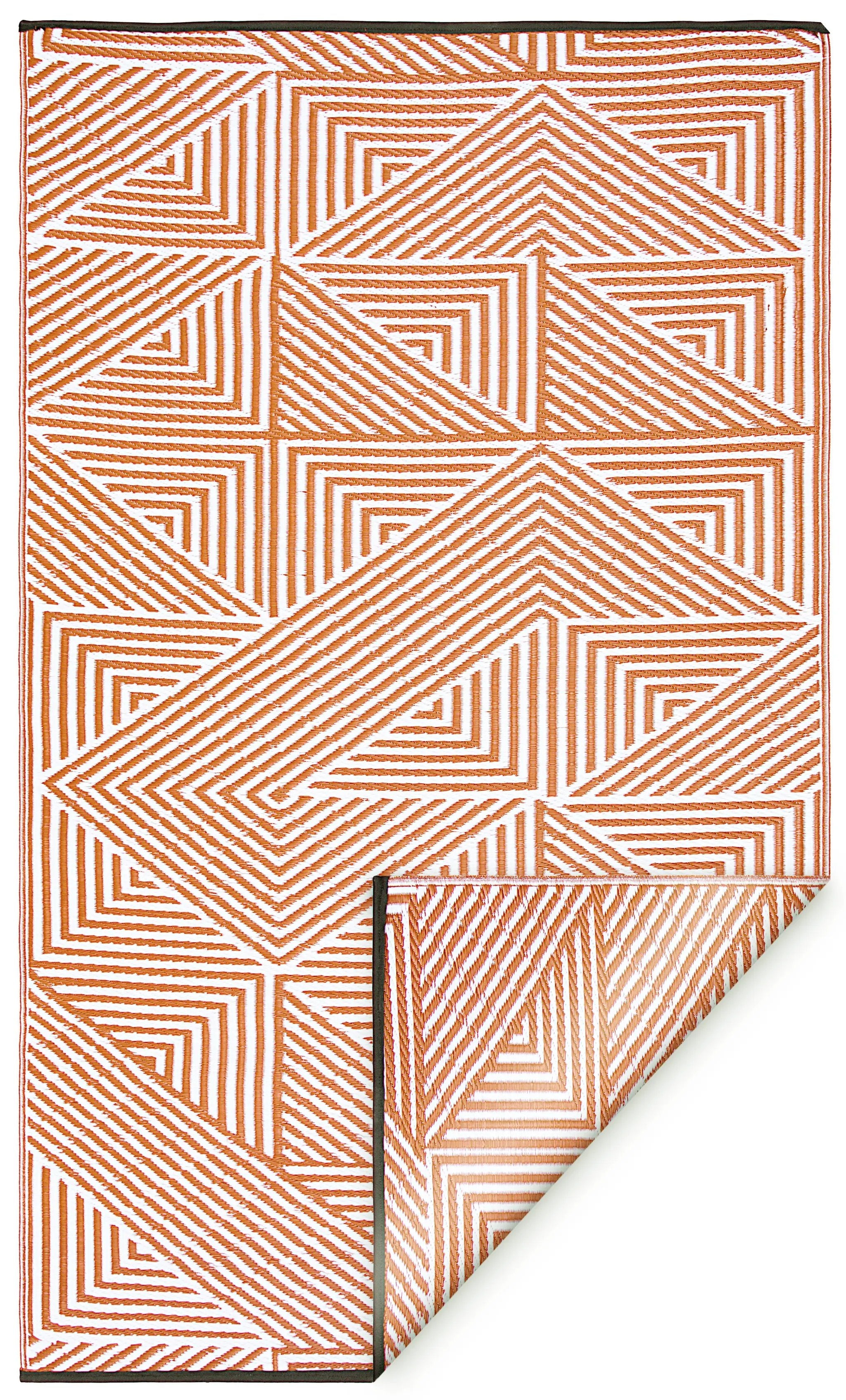Tokyo - Burnt Orange Outdoor Rug for Patio by Fab Habitat