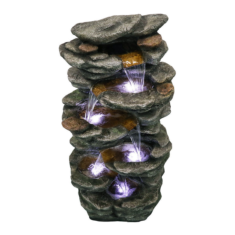 Resin Flagstone Outdoor Water Fountain with Moss 40 in, dimensions drawing
