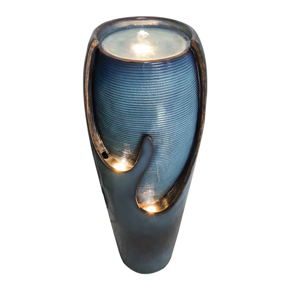 Concrete Turquoise Cracked Jar Outdoor Fountain 38 Inch, dimensions drawing