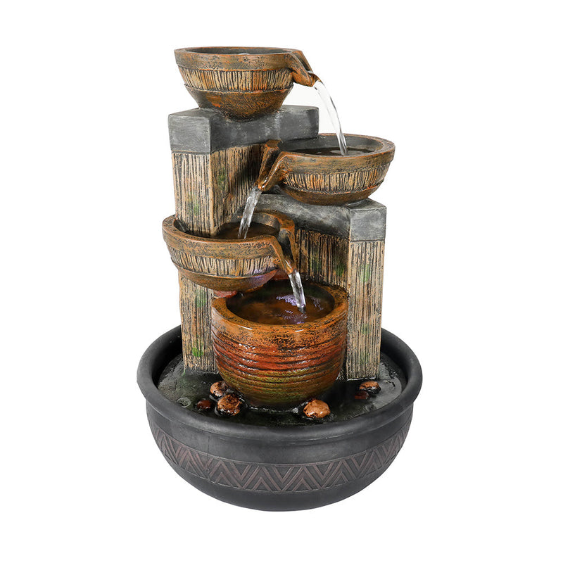 Resin Terracotta 5 Tier Tabletop Fountain 15 Inch LED, photo 6 of 9
