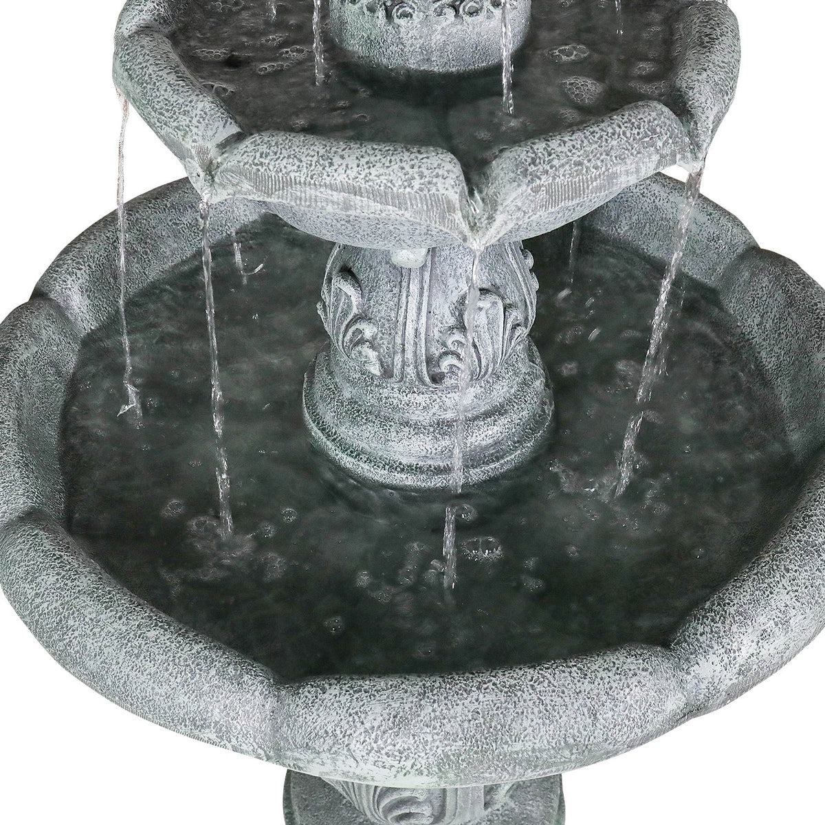 Concrete Pedestal Fountain Ornate 3 Tier Outdoor, photo 9 of 12