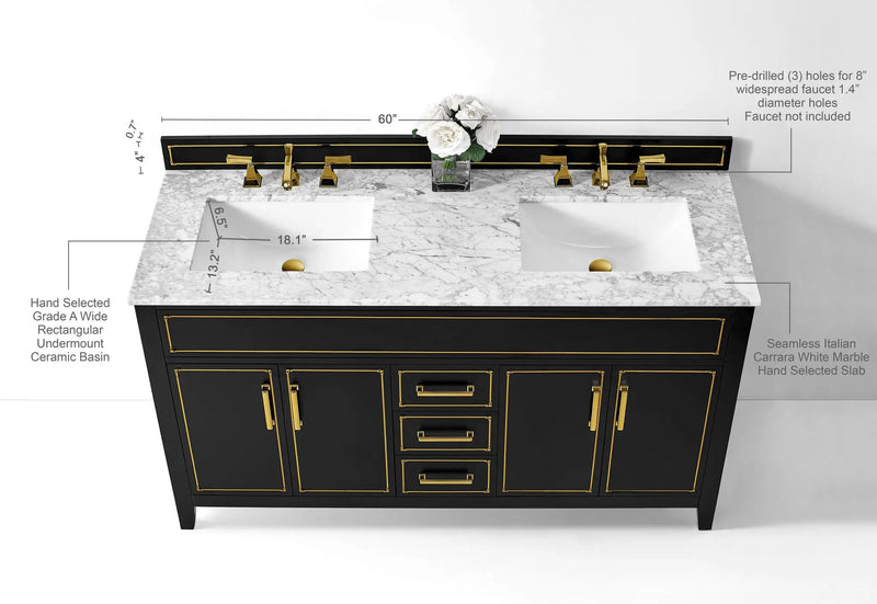 Aspen 60" Bath Vanity Set by Ancerre Designs