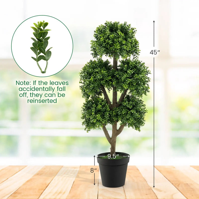 45 Inch Artificial Boxwood Topiary Ball Tree by DirectDeals