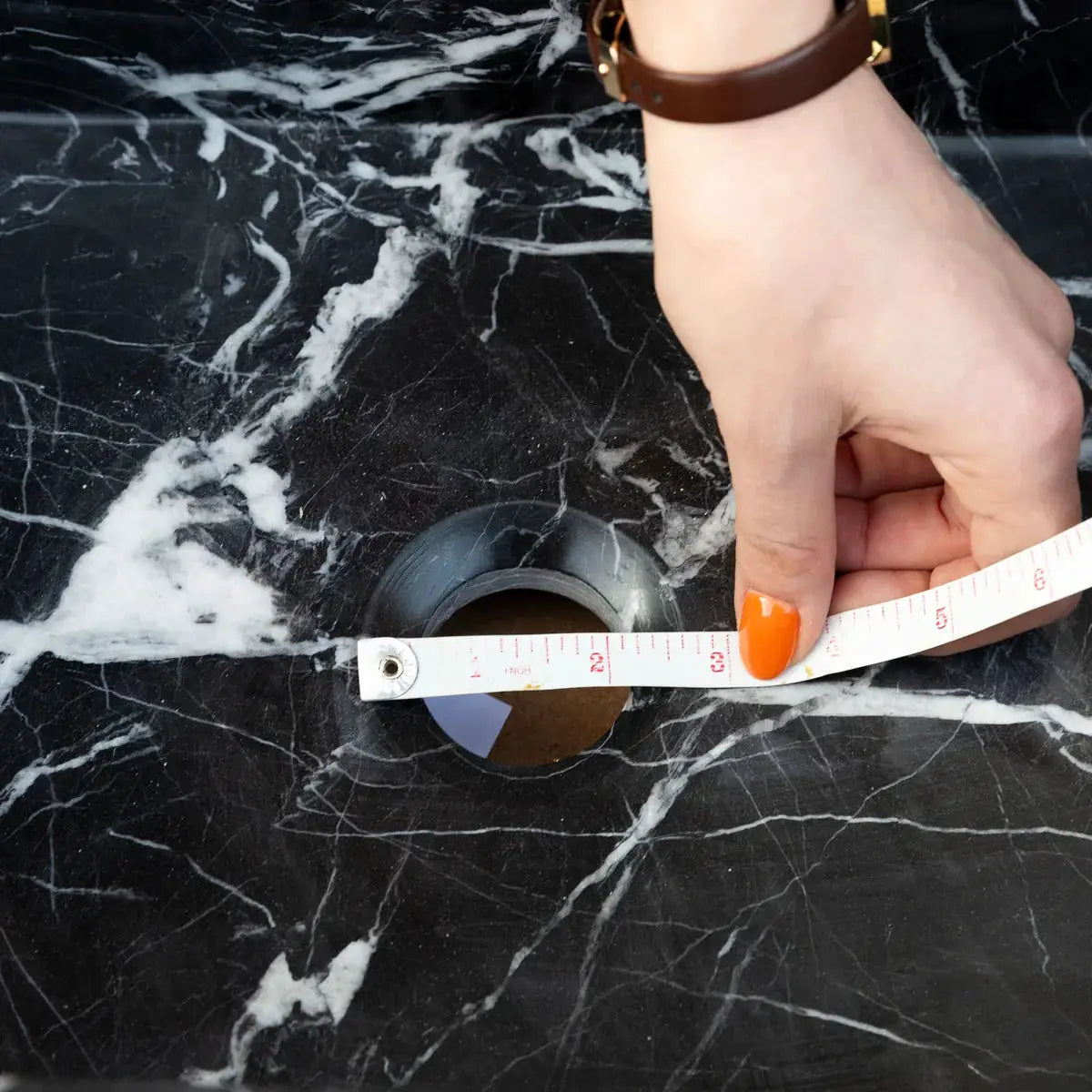 Black Marble Rectangular Wall-Mount Bathroom Sink 12 x 18 x 7 by GobekDesign