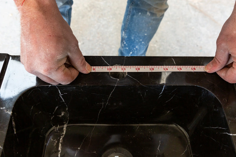 Toros Black Marble Rectangular Wall-mount Polished Sink (W)12" (L)19" (H)7" by GobekDesign