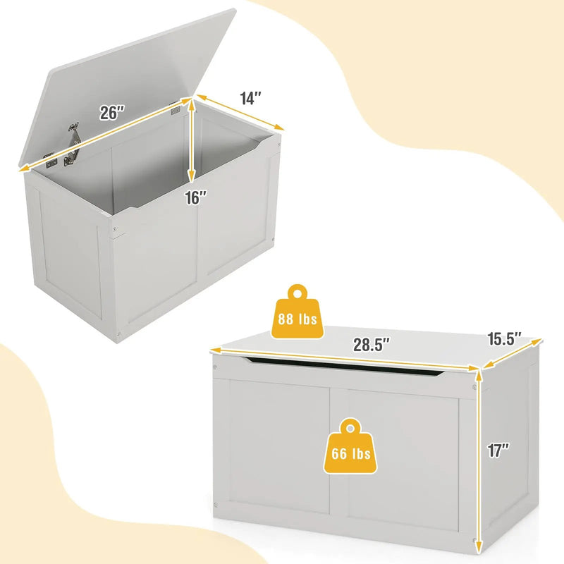 Safety Hinge Wooden Chest Organizer Toy Storage Box by DirectDeals