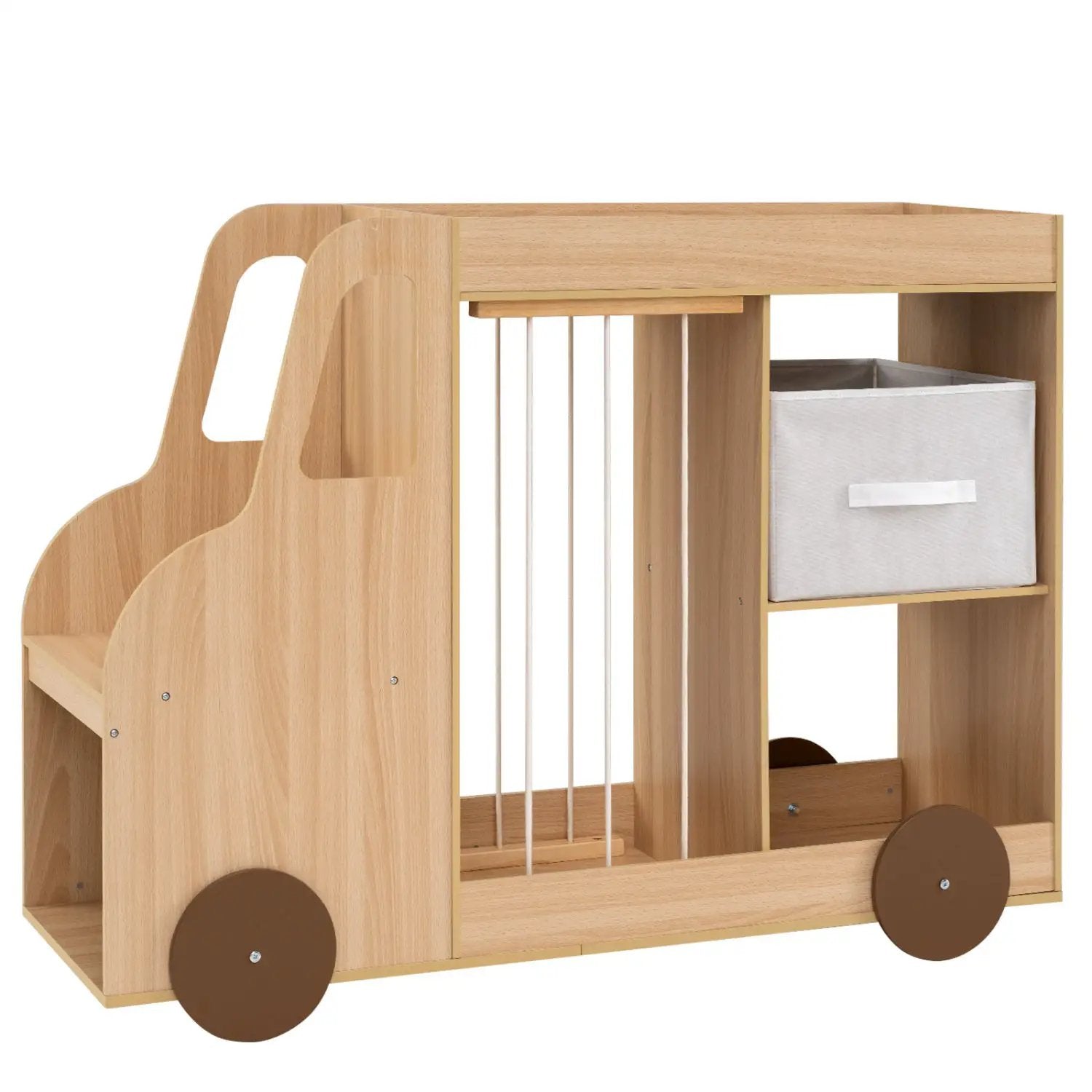 Kids Toy Storage Organizer with Wheels and Stuffed Animal Bin by DirectDeals