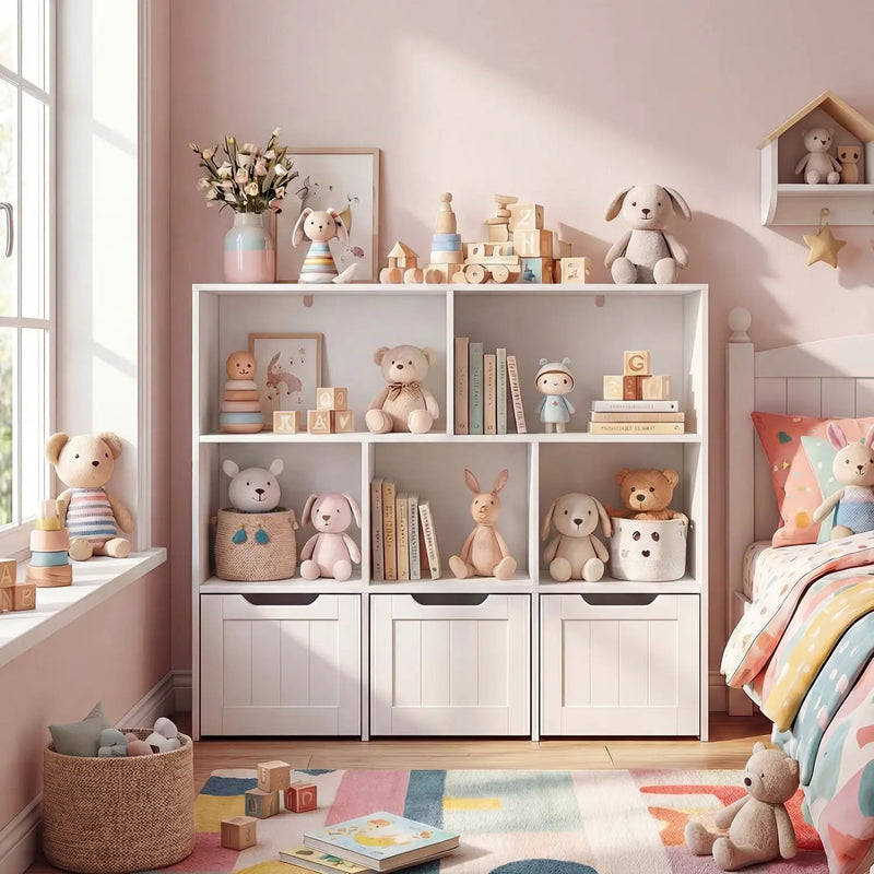 Kids Storage Organizer with 3 Drawers and 5 Cubbies by DirectDeals