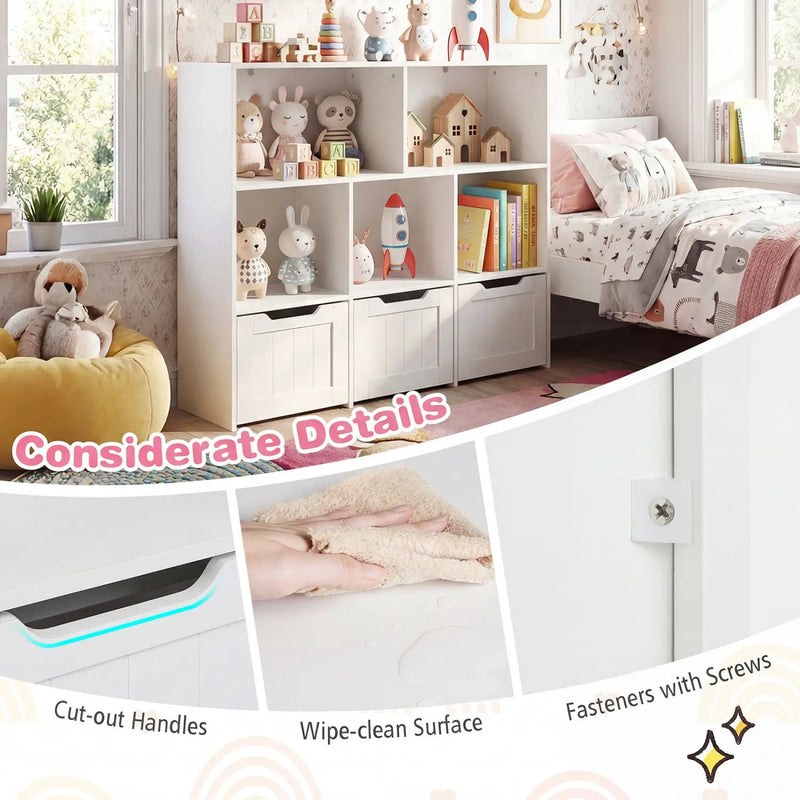 Kids Storage Organizer with 3 Drawers and 5 Cubbies by DirectDeals