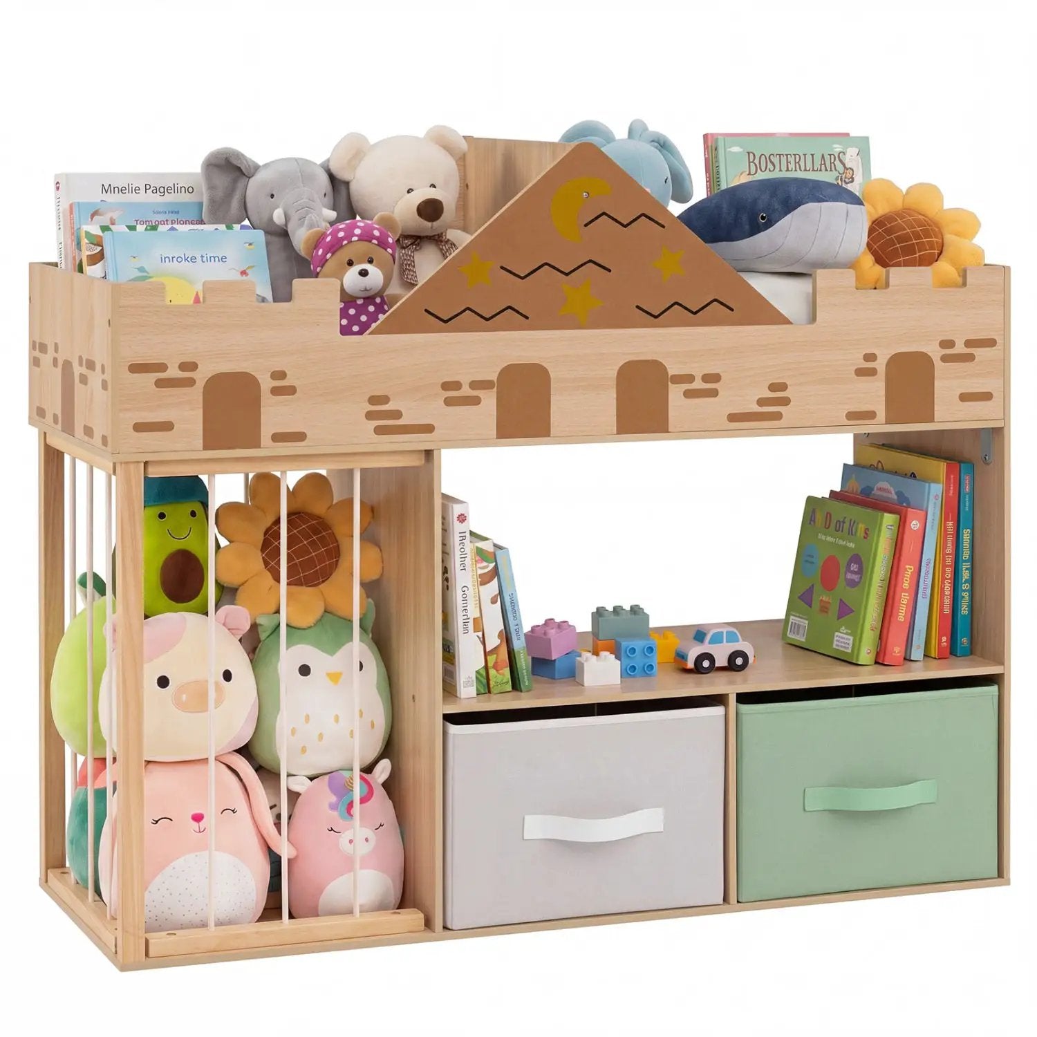Kids Toy Storage Organizer with Stuffed Animal Holder by DirectDeals