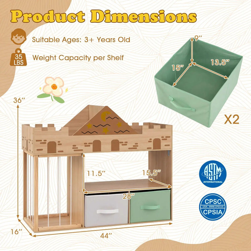 Kids Toy Storage Organizer with Stuffed Animal Holder by DirectDeals