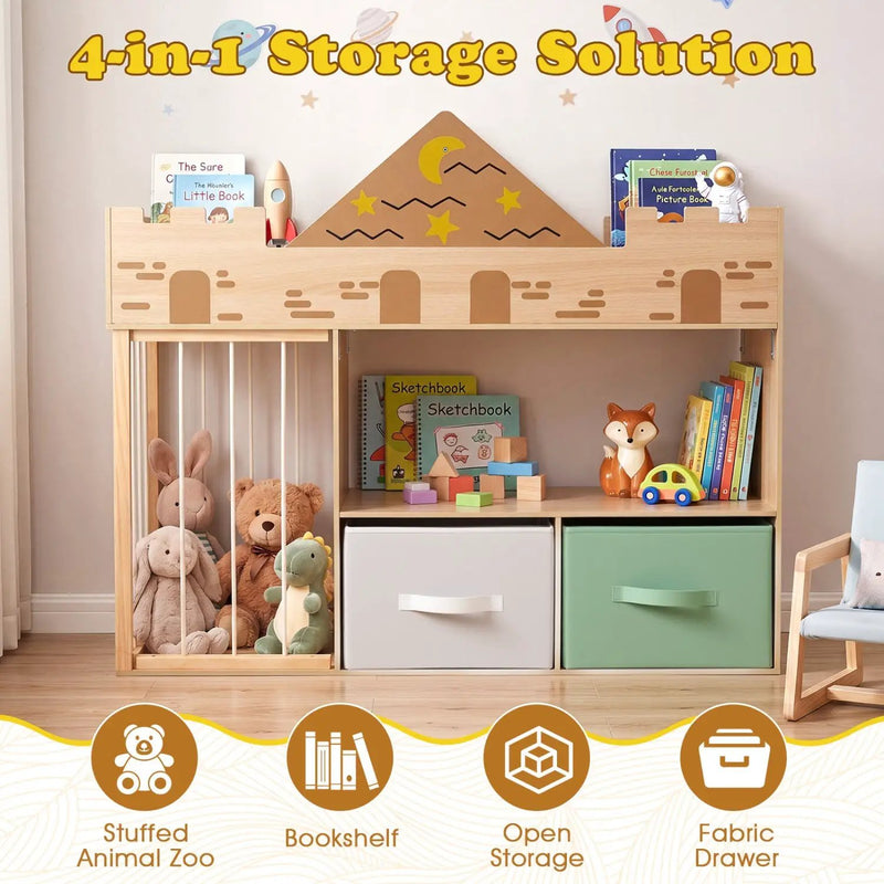 Kids Toy Storage Organizer with Stuffed Animal Holder by DirectDeals