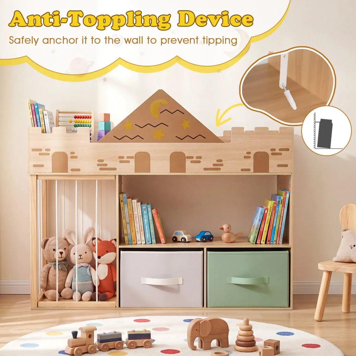 Kids Toy Storage Organizer with Stuffed Animal Holder, photo 7 of 16