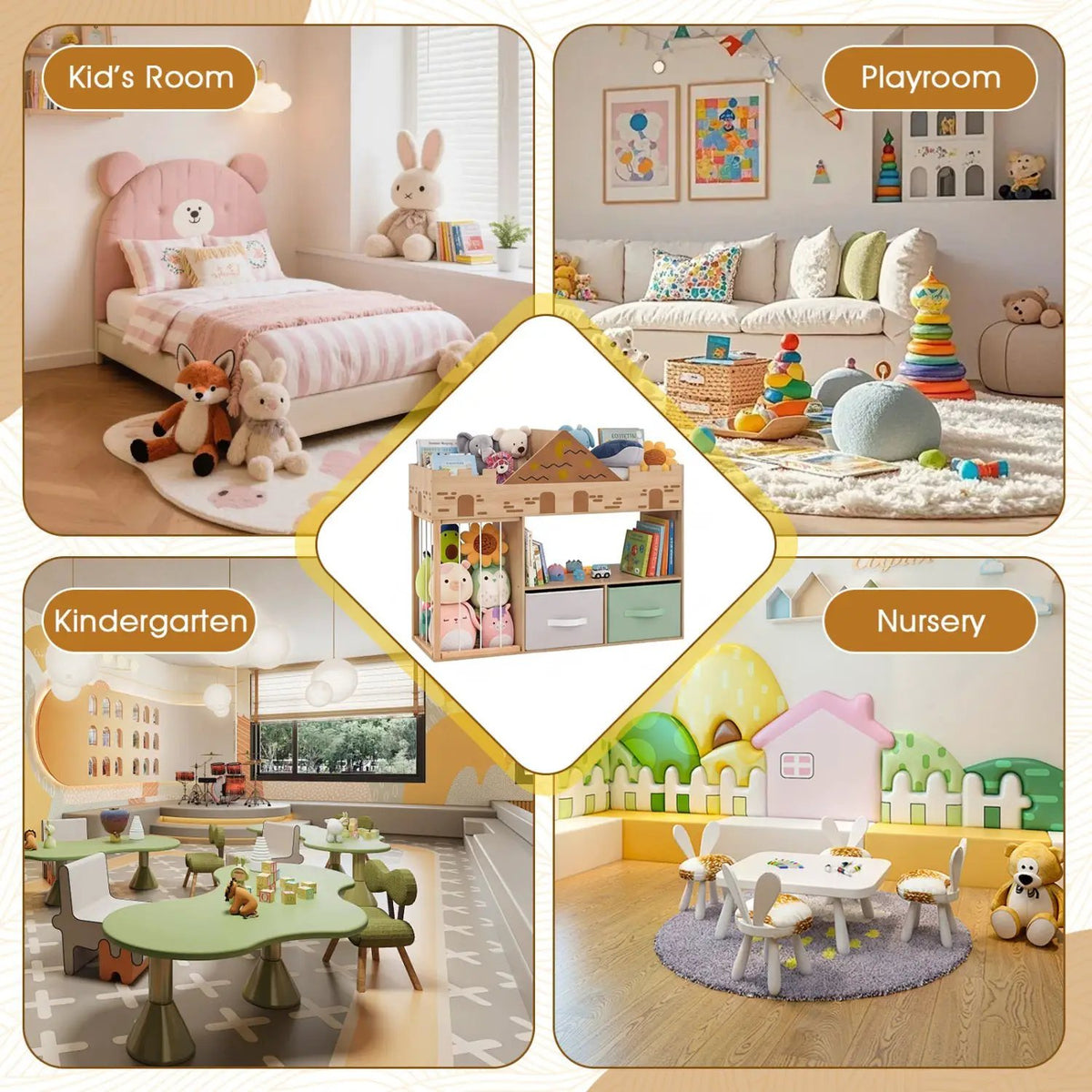 Kids Toy Storage Organizer with Stuffed Animal Holder, photo 8 of 16