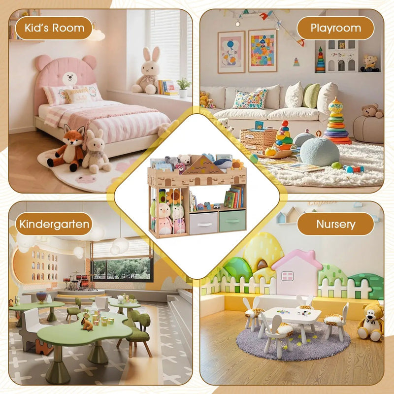 Kids Toy Storage Organizer with Stuffed Animal Holder by DirectDeals