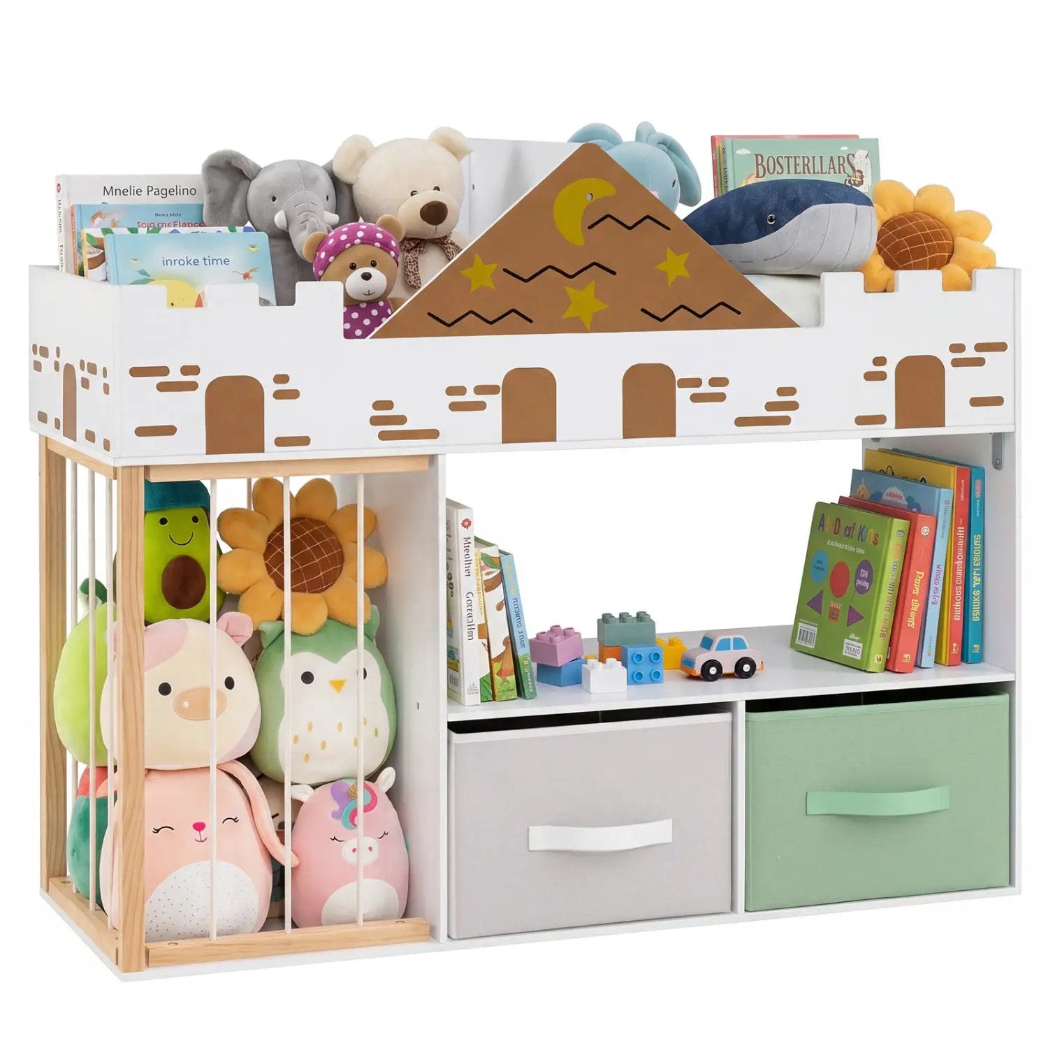 Kids Toy Storage Organizer with Stuffed Animal Holder by DirectDeals