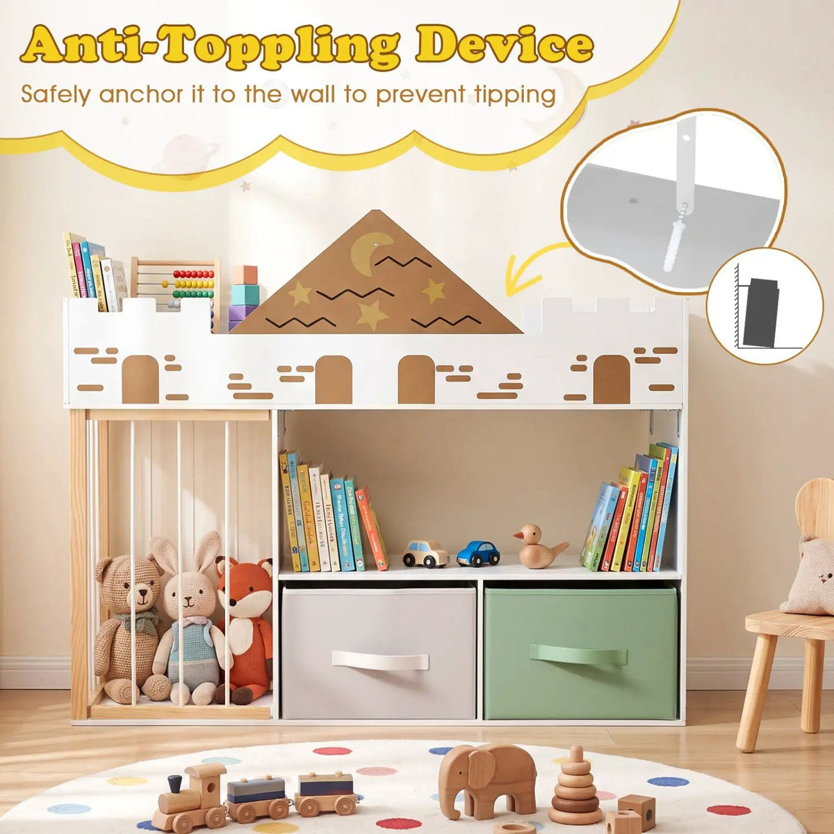Kids Toy Storage Organizer with Stuffed Animal Holder, photo 14 of 16