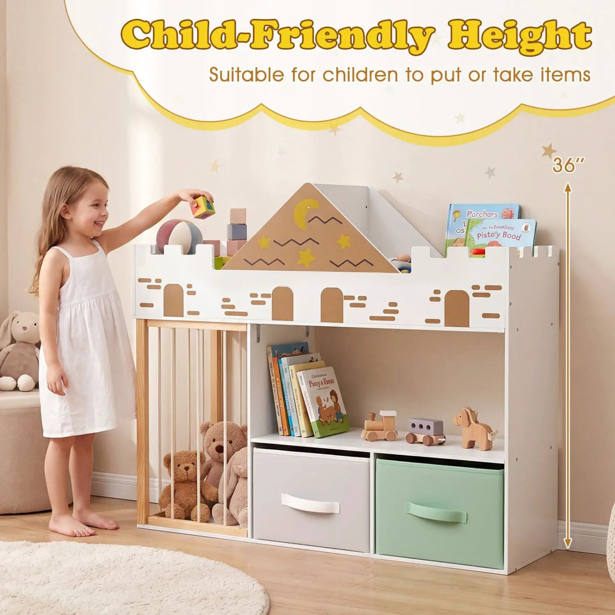 Kids Toy Storage Organizer with Stuffed Animal Holder, photo 15 of 16