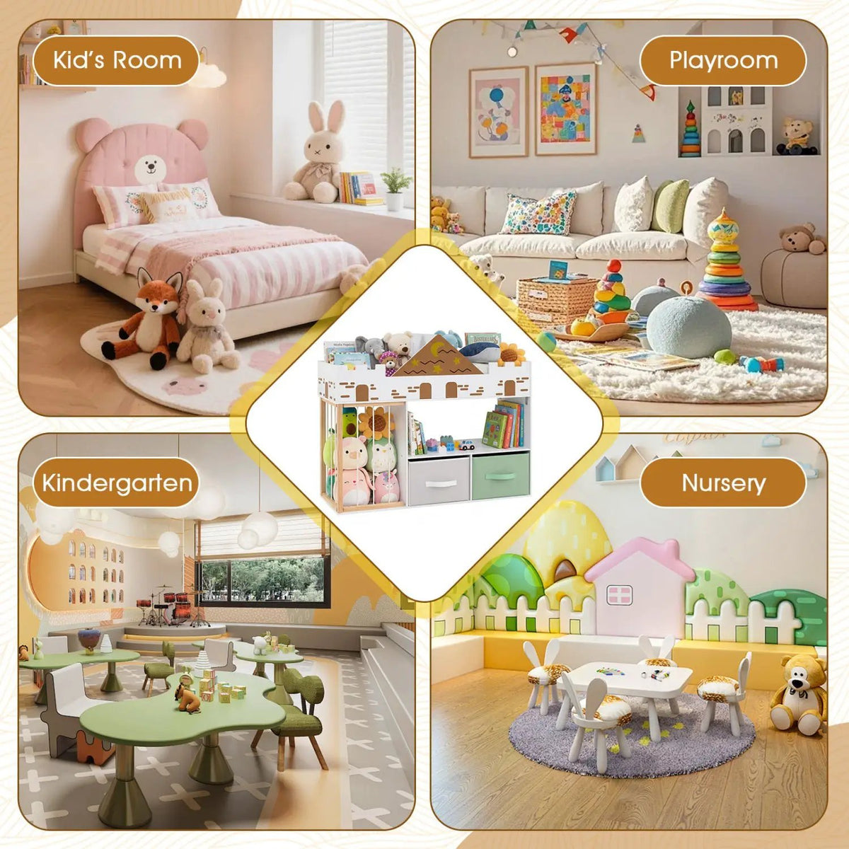 Kids Toy Storage Organizer with Stuffed Animal Holder, photo 16 of 16