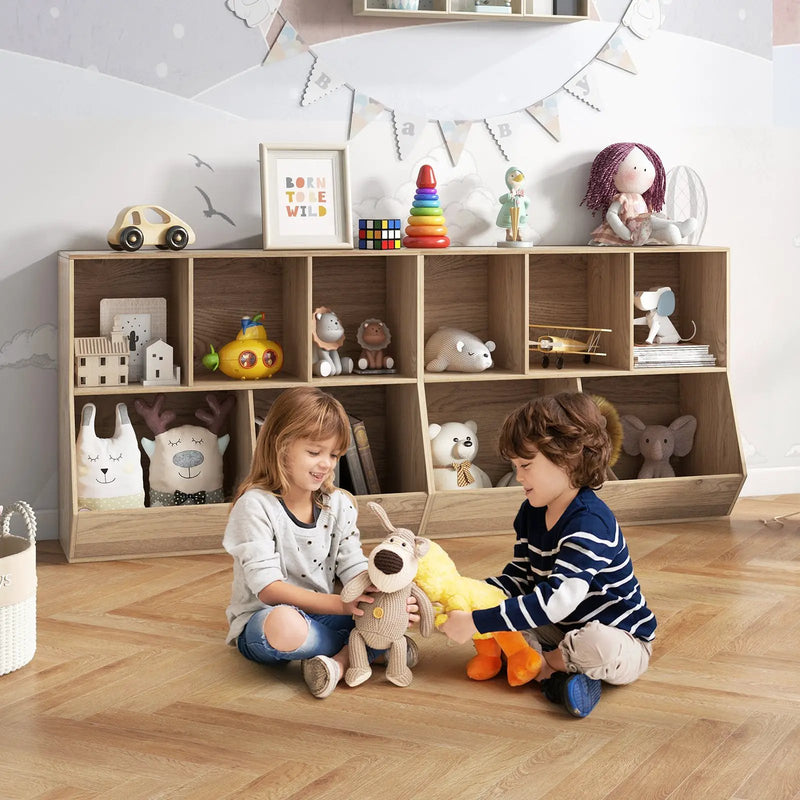 5-Cube Wooden Kids Toy Storage Organizer with Anti-Tipping Kits by DirectDeals