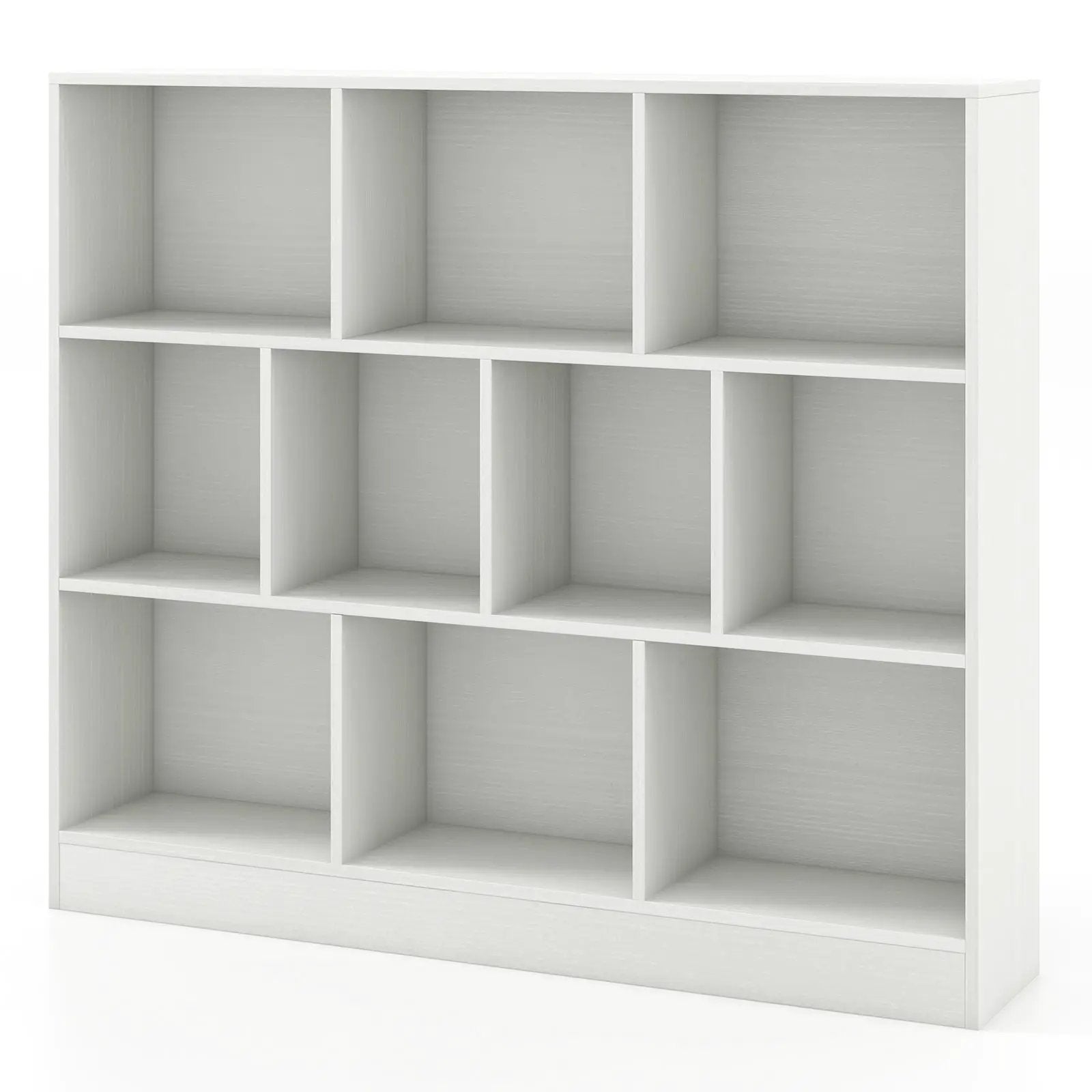41 inches Wooden Toy Storage Organizer with 10 Cubes for Kids by DirectDeals