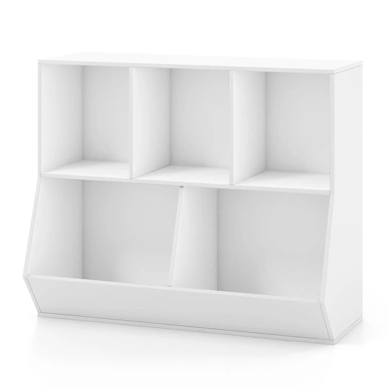 5-Cube Wooden Kids Toy Storage Organizer with Anti-Tipping Kits by DirectDeals