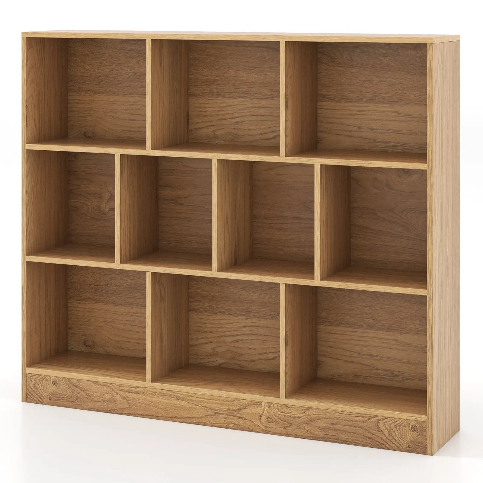 41 inches Wooden Toy Storage Organizer with 10 Cubes for Kids by DirectDeals