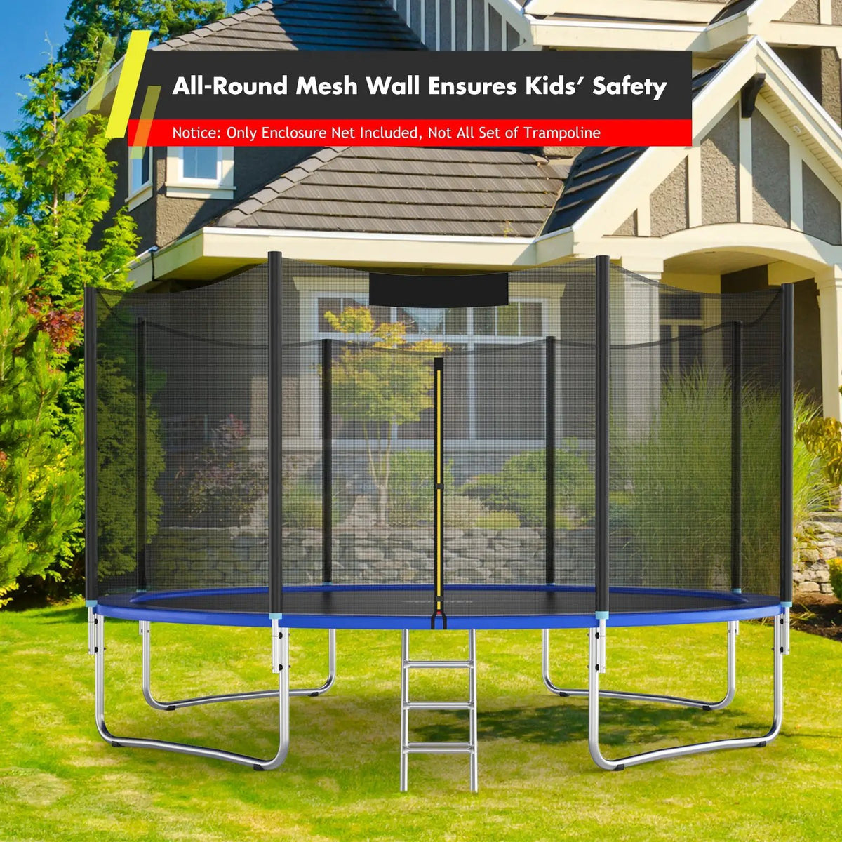 Trampoline Replacement Protection Enclosure Net with Zipper, photo 6 of 9