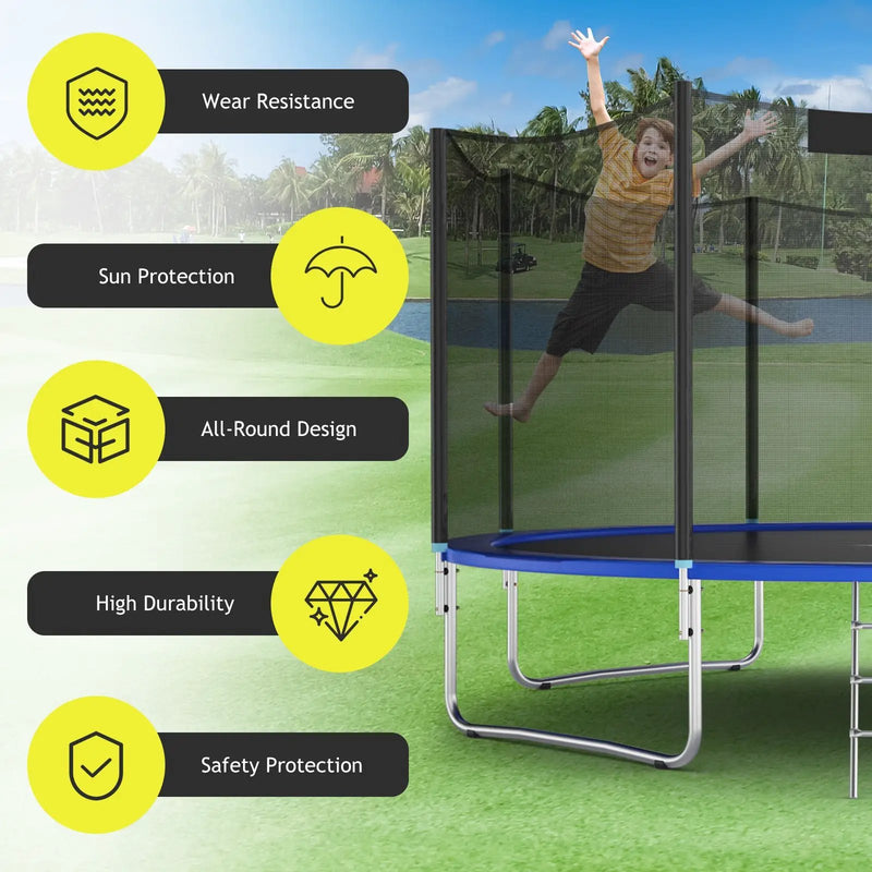 Trampoline Replacement Protection Enclosure Net with Zipper by DirectDeals