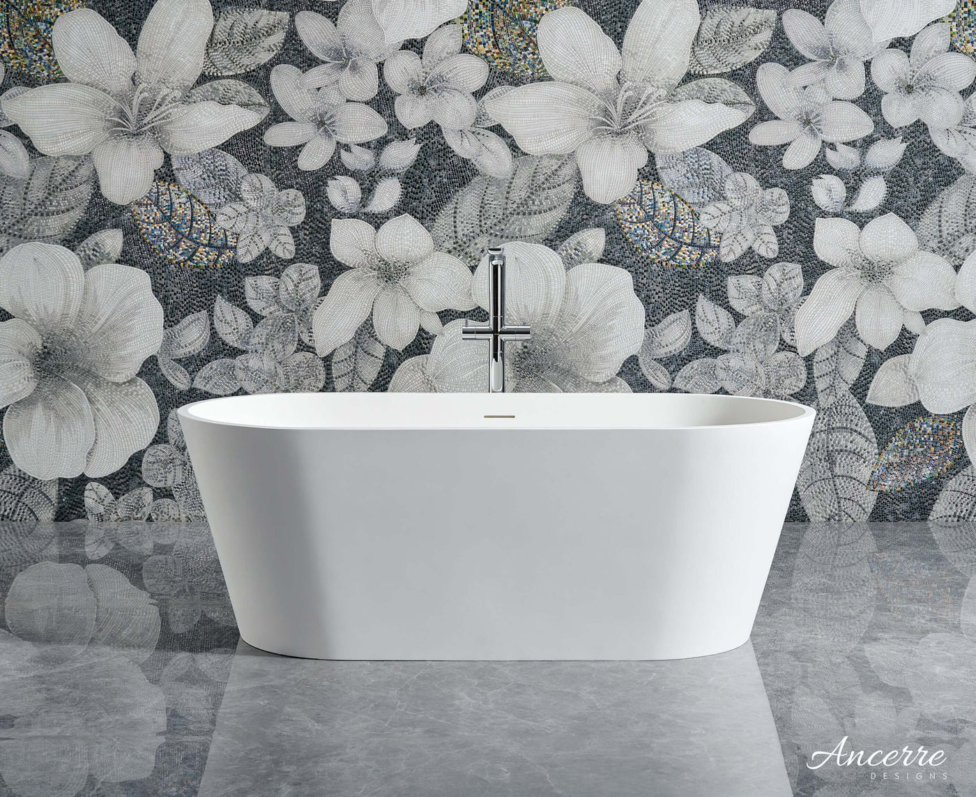 Tranquil Freestanding Solid Surface Bathtub by Ancerre Designs