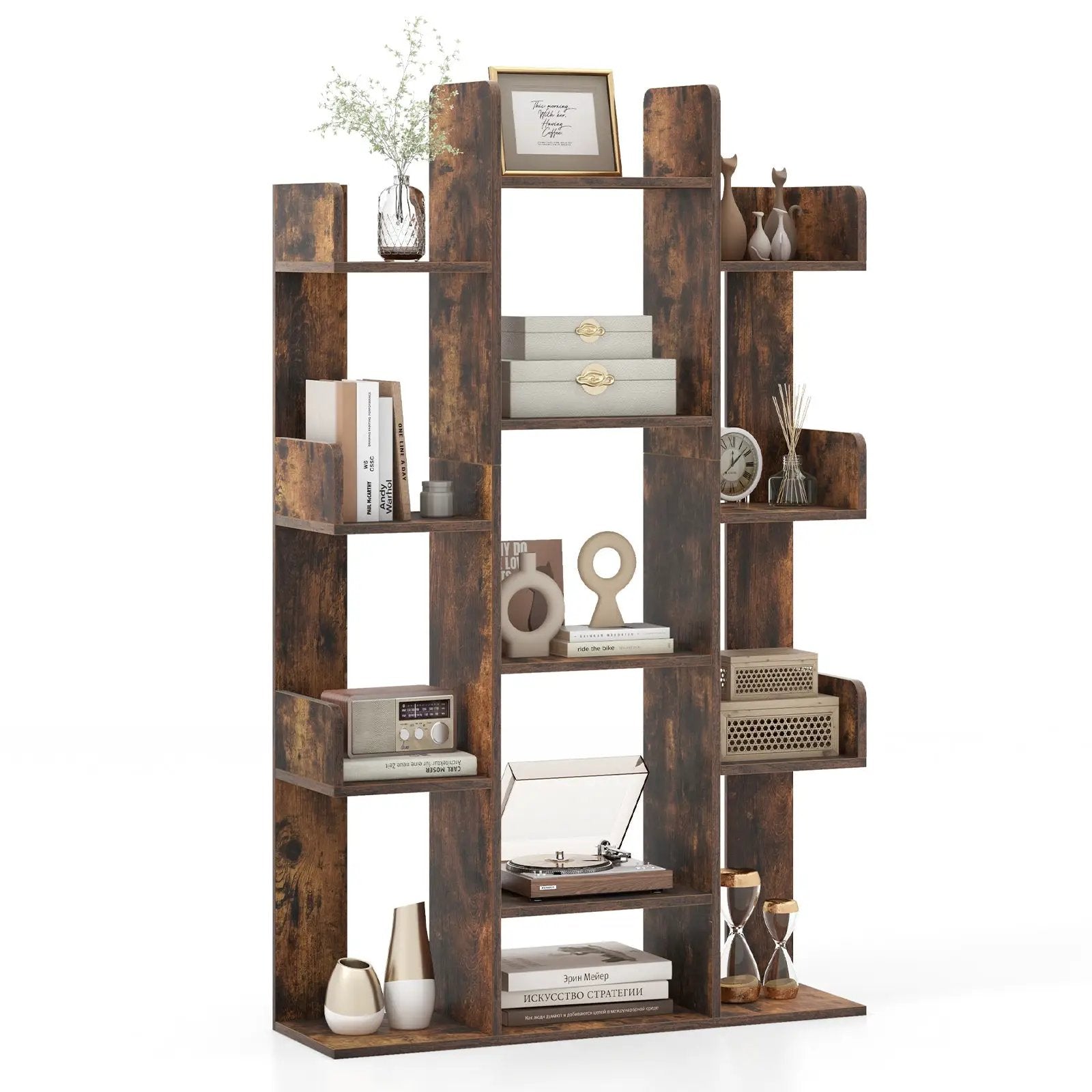 Tree-Shaped Bookshelf with 13 Compartments by DirectDeals
