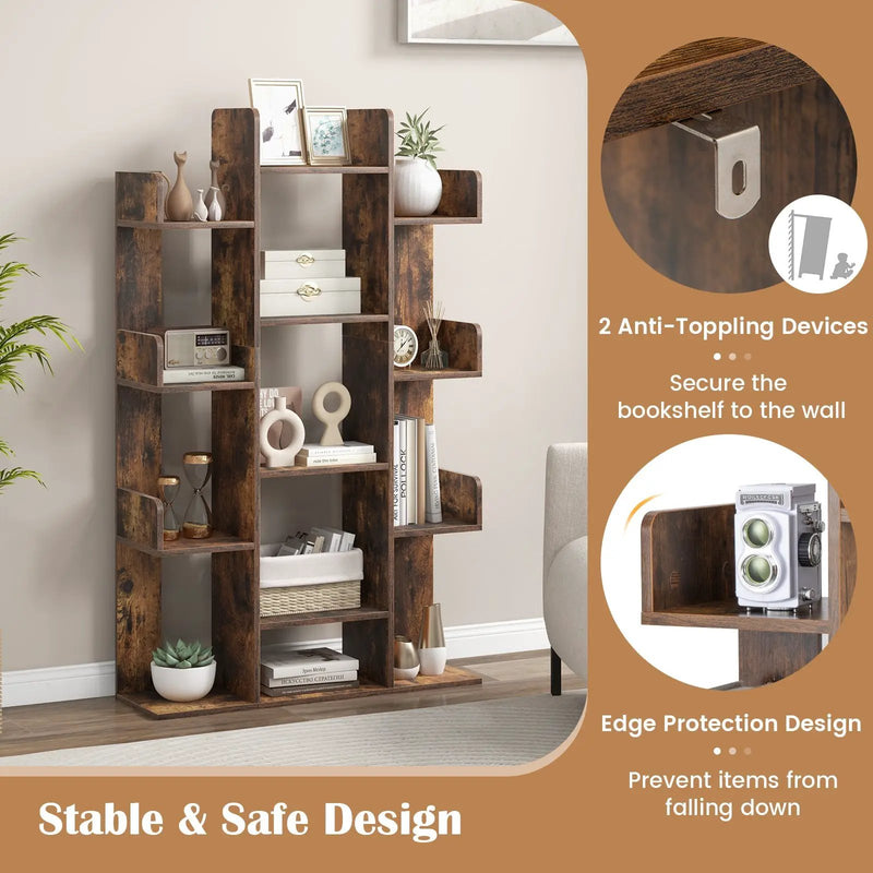 Tree-Shaped Bookshelf with 13 Compartments by DirectDeals