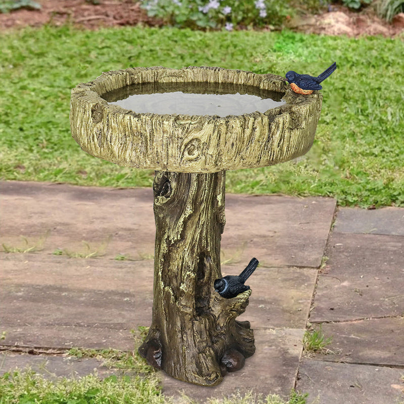 Concrete Tree Trunk Bird Bath Deep Bark 24 Inch, photo 5 of 10