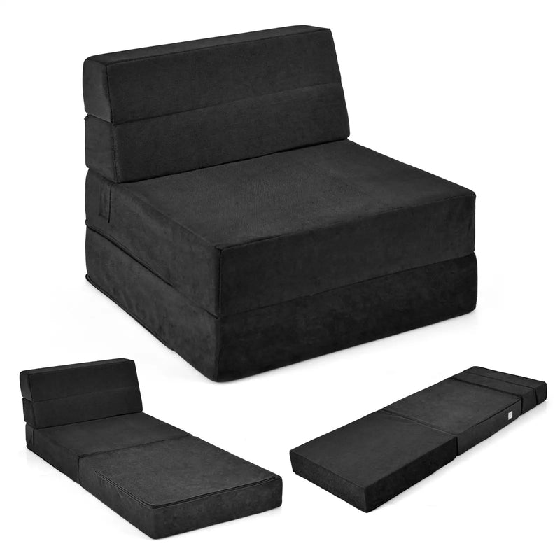 Tri-Fold Folding Chair Convertible Sleeper Bed by DirectDeals