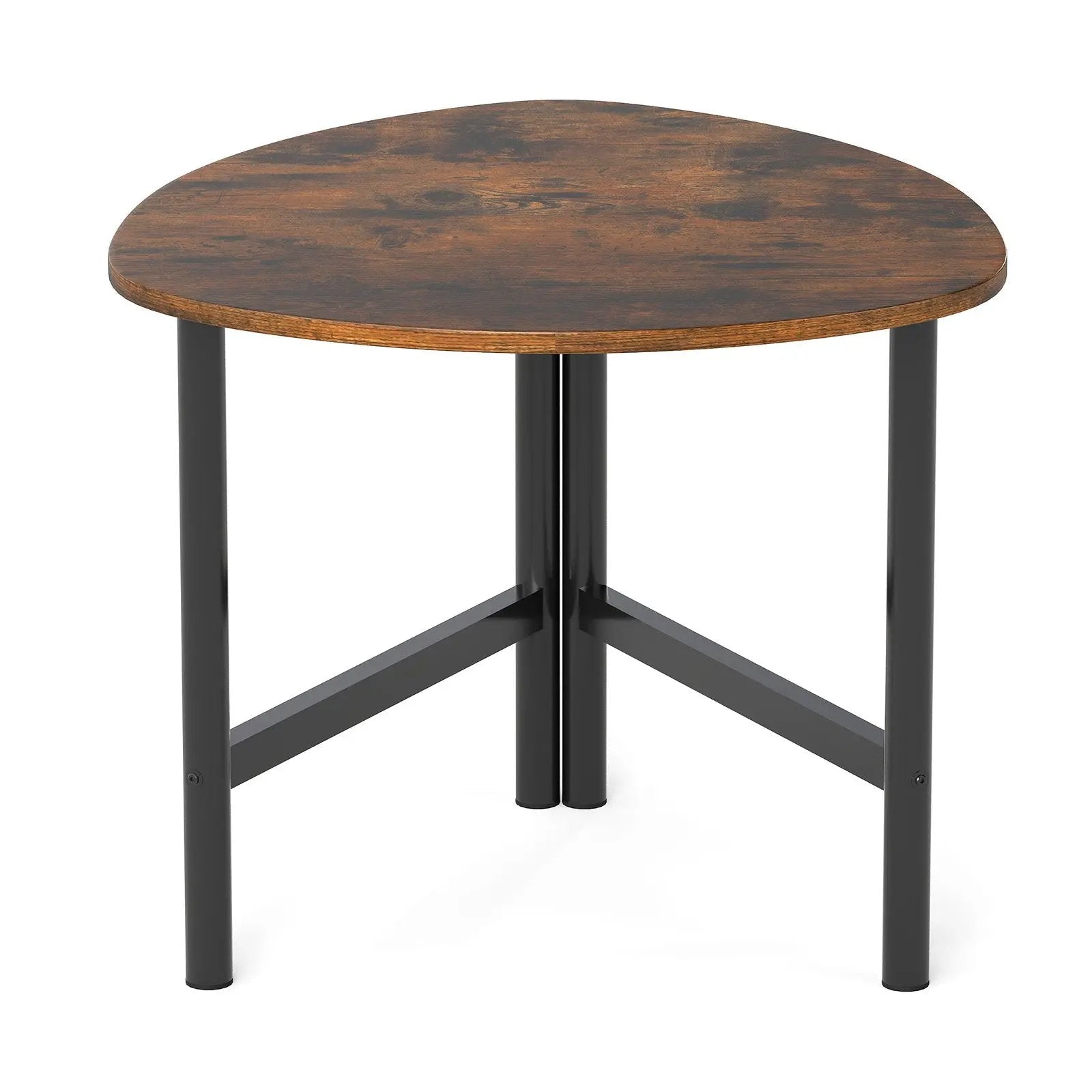Triangle Coffee Table Oval Coffee Table with Metal Legs Industrial Center Table by DirectDeals