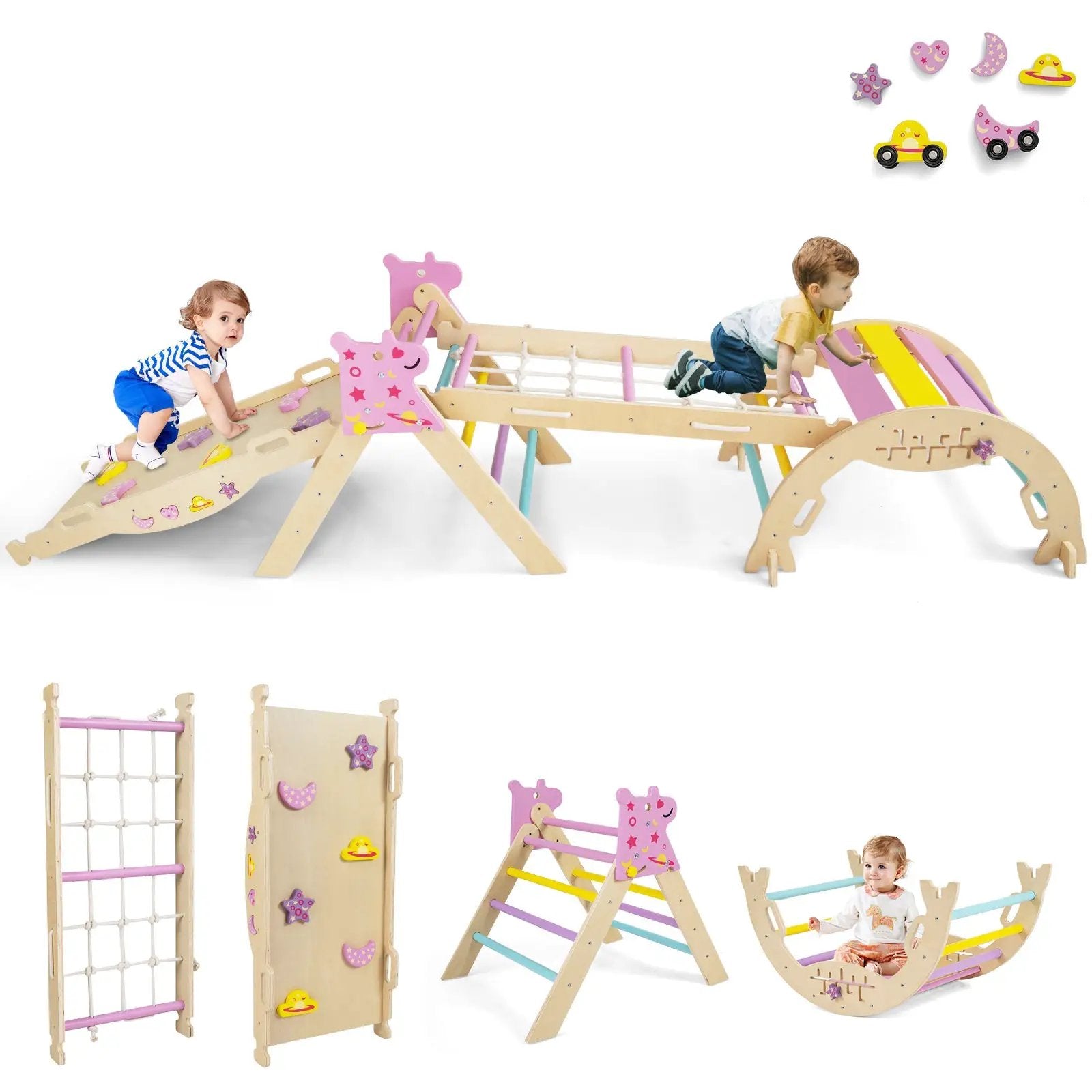 Triangle Set 8-in-1 Foldable Baby Climbing Toys Astronaut/Unicorn Theme by DirectDeals