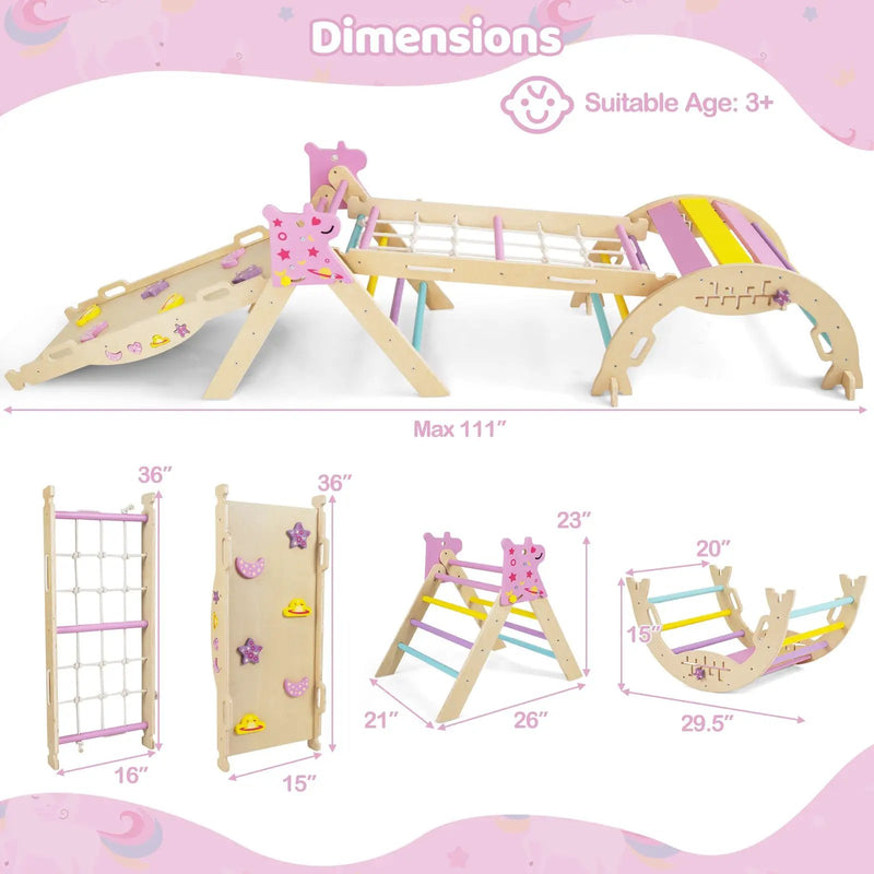 Triangle Set 8-in-1 Foldable Baby Climbing Toys Astronaut/Unicorn Theme by DirectDeals