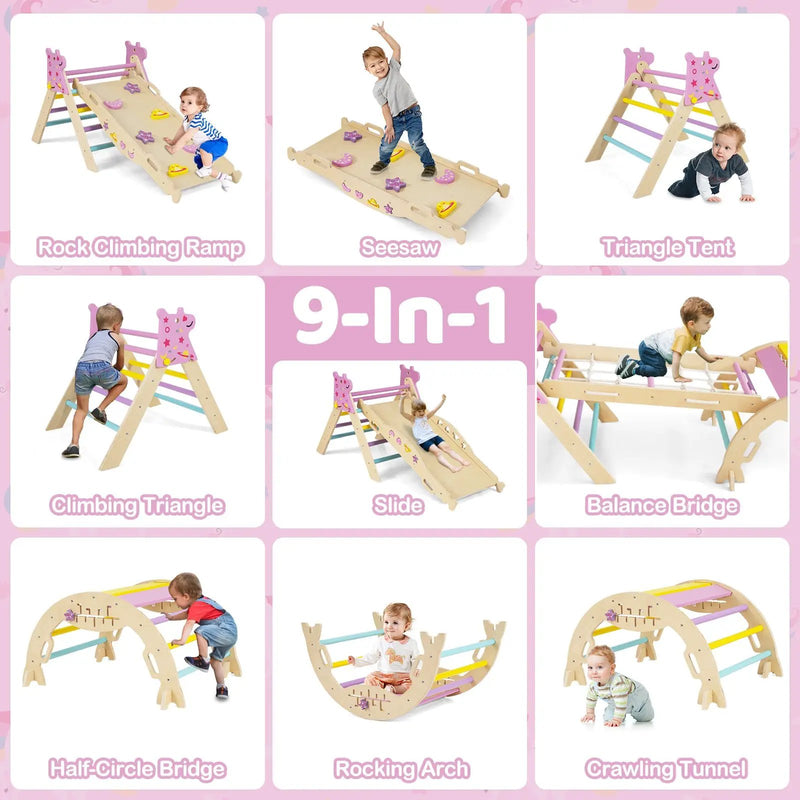 Triangle Set 8-in-1 Foldable Baby Climbing Toys Astronaut/Unicorn Theme by DirectDeals