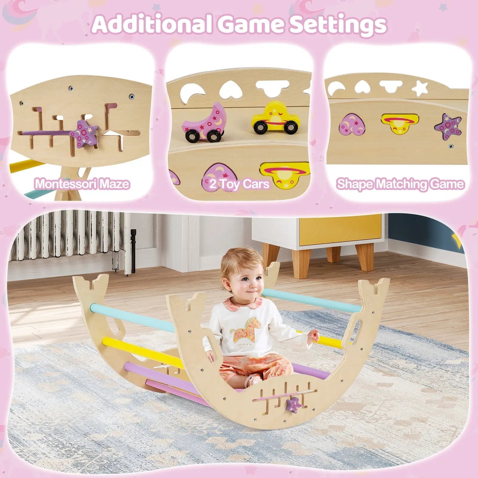 Triangle Set 8-in-1 Foldable Baby Climbing Toys Astronaut/Unicorn Theme by DirectDeals