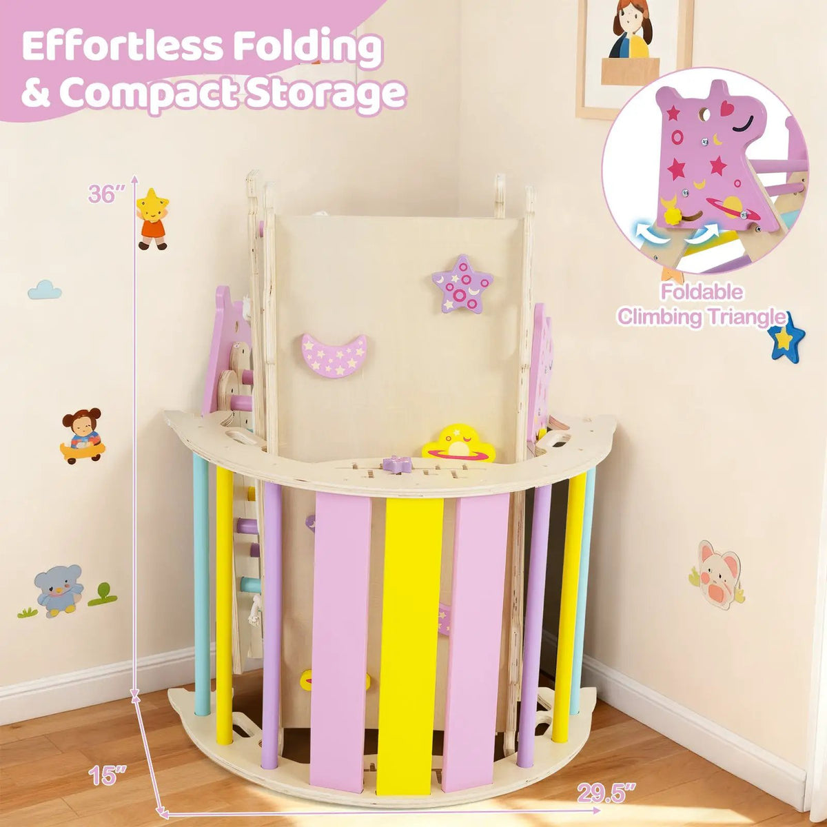 Triangle Set 8-in-1 Foldable Baby Climbing Toys Astronaut/Unicorn Theme, photo 14 of 16