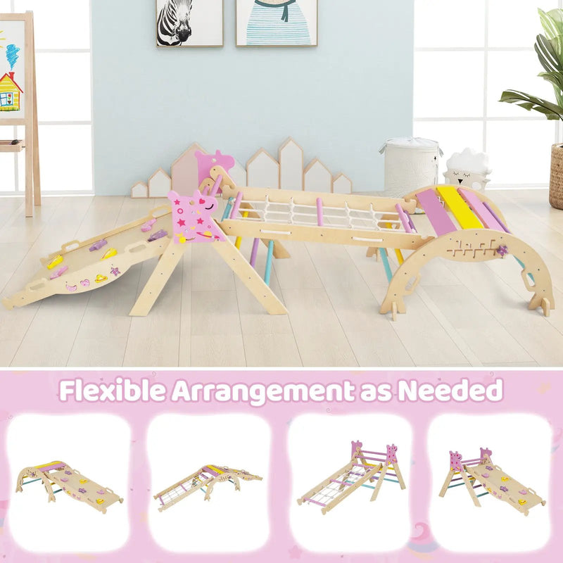 Triangle Set 8-in-1 Foldable Baby Climbing Toys Astronaut/Unicorn Theme by DirectDeals