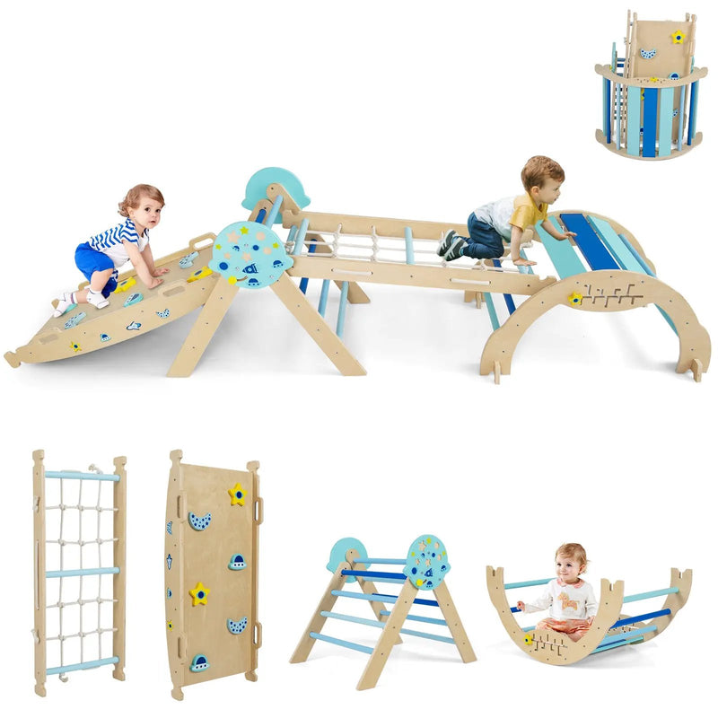 Triangle Set 8-in-1 Foldable Baby Climbing Toys Astronaut/Unicorn Theme by DirectDeals