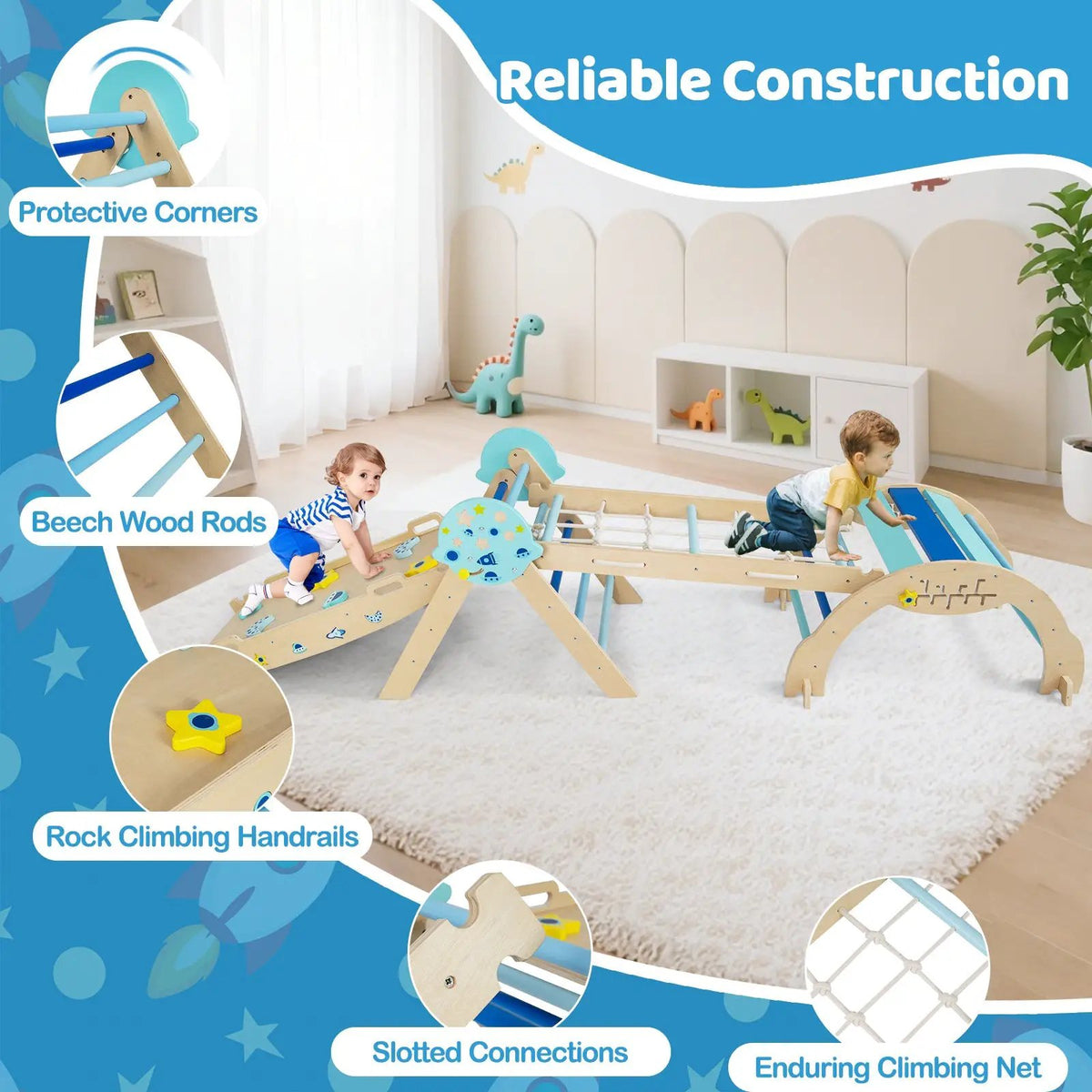 Triangle Set 8-in-1 Foldable Baby Climbing Toys Astronaut/Unicorn Theme, photo 11 of 16