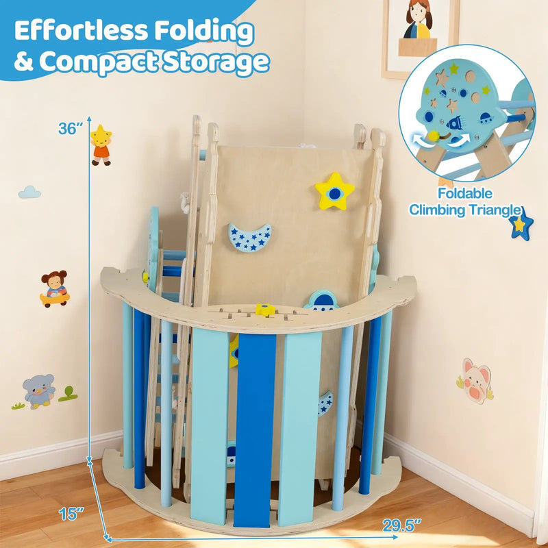 Triangle Set 8-in-1 Foldable Baby Climbing Toys Astronaut/Unicorn Theme by DirectDeals